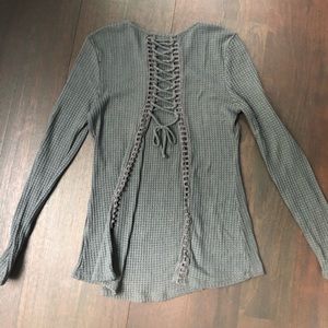 Tie-back sweater shirt